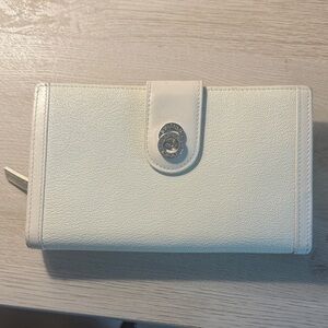 Bvlgari white leather wallet